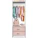 Sorbus Clothing Rack w/ Drawers - Clothes Stand Dresser - Wood Top, Steel Frame | 70 H x 17 W x 15.25 D in | Wayfair DRW-CR-PI