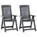 Ebern Designs Outdoor Recliner Chairs Reclining Chair w/ Armrest Plastic Plastic in Gray | 59.5 W x 88 D in | Wayfair