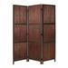 Millwood Pines 72 Inch 3 Panel Privacy Screen, Hardwood Frame, Bamboo Strips, Brown, Red Wood in Brown/White | 72 H x 60 W x 1 D in | Wayfair