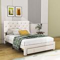 Winston Porter Januelle Storage Bed Upholstered/Velvet in Brown | 45 H x 54 W x 75 D in | Wayfair 037A4565CB5A4F6AA45B80094D4816F5