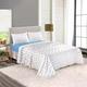 Rohi Rosebud Floral Flannelette Brushed Cotton Double Bed Sheet Set | 1x Flat Sheet | 1x Fitted Sheet and 2x Pillow Covers (Double, Blue)