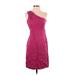 Banana Republic Casual Dress - Sheath One Shoulder Sleeveless: Pink Print Dresses - Women's Size 0