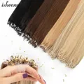 Isheeny-Extensions de Cheveux Humains à Micro Boucle Anneaux de Cheveux Blonds Naturels 12 " 16"