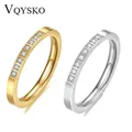 VQYSKO-Bague de mariage en or blanc pour femme bijou de fiançailles en cristal CZ