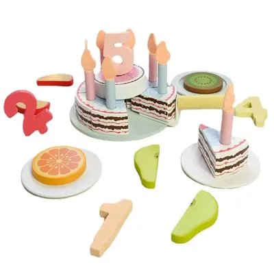 Gâteau d'anniversaire en bois pour filles jouet de gâteau d'anniversaire jeu en bois cadeau de la