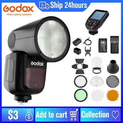 Godox-Flash de studio à tête ronde pour appareil photo V1 TTL Eddie ion V1S V1N V/s Sony