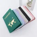 Porte-passeport en cuir PU unisexe mince mince porte-passeport de voyage cadeau portefeuille