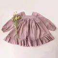 Robe de printemps à manches longues pour bébés filles robes à boutons pour enfants costume de