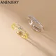 ANENJERY – bague en Zircon couleur argent pour femmes accessoires personnels réglables Double