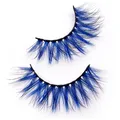 Faux-cils bleus ombrés colorés doux spectaculaires naturels pour les yeux 1 paire/boîte