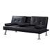 Modern Faux Leather Loveseat Sofa Bed with Cup Holders