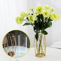 zttd vase glass flower vase with geometric metal stand clear terrariums planter bud glass vase size l/s