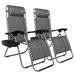 Winado 2-Pack Gray Color Zero Gravity Outdoor Lounge Chairs Patio Adjustable Folding Reclining Chairs