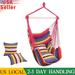 Clearance! Hammock Chair Hanging Rope Swing Hanging Chair with Pocket 2 Cushions Included Quality Cotton Weave Indoor Outdoor Bedroom Yard Patio