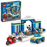LEGO City Police Station Chase 60370 Playset with Car Toy and Motorbike Breakout Jail 4 Minifigures and Dog Figure Toys for Kids 4 Plus Years Old