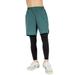 Xmarks Boy s 2 in 1 Sport Pants Shorts with Pockets Basketball Training Short Compression Tights for Teen Kid Blue 6-7Y
