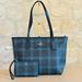 Coach Bags | Coach Signature Cc Plaid Zip City Tote Handbag&Wristlet Authentic Nwt | Color: Black/Blue | Size: Os