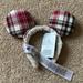 Disney Accessories | Disney Plaid/Sherpa Mickey Ears | Color: Red/White | Size: Os