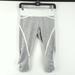 Lululemon Athletica Pants & Jumpsuits | Lululemon Size 4 Run Pace Crop Women's White/Gray Ruched Sides Active Leggings | Color: Gray/White | Size: 4