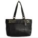 Coach Bags | Coach East West F15235 Black Leather Gold Studded Tote Bag Purse | Color: Black/Gold | Size: Os