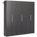 Pemberly Row 3 Piece 72 Wooden Garage Storage Cabinet Set C in Black