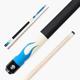 Jonny 8 Ball 58 Inch BLUE FLAME 2pc Steel Joint Snooker Pool Cue with Maple Shaft 11mm Tip