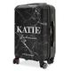 Personalised Suitcase Add Your Initials Name & Text Marble Lightweight TSA Lock 4 Spinner Wheels Hard Case Cabin Carry-On & Hold Luggage (Black Marble Name, Cabin/Carry-on (56cm - 52 L))