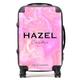 LIVE x MAINTAIN Personalised Suitcase Add Your Initials Name & Text Marble Lightweight TSA Lock 4 Spinner Wheels Hard Case (Cosmic Pink, Cabin/Carry-on (56cm - 52 L))