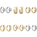 HECHEN-Petites boucles d'oreilles créoles en cristal pour femmes boucles d'oreilles créoles rondes