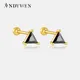 ANDYWEN-Boucles d'Oreilles Triangle en Argent Sterling 925 et Or Blanc Piercing Rock Punk Clips