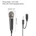 Mini Microphone Portable Vocal Microphone with Mic Stand, Cover 1Pcs - Black