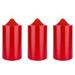 Mega Candles 3 pcs Unscented Red Dome Top Round Pillar Candle Hand Poured Premium Wax Candles 3 Inch x 6 Inch Home DÃ©cor Wedding Receptions Baby Showers Birthdays Celebrations Party & More