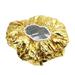 OUNONA 6pcs Disposable Hair Styling Aluminum Foil Waterproof Elastic Bath Hoods Shower Golden