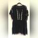 Free People Dresses | Free People, Oversized Mini Embroidered Dress | Color: Black | Size: L