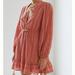 Anthropologie Dresses | Anthropologie Forever That Girl Eyelet Mini Midi Dress Pink Long Sleeves Xl | Color: Pink | Size: Xl