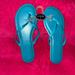 J. Crew Shoes | J Crew Blue Padded Foot Bed Thong Sandals | Color: Blue | Size: 7