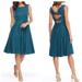 Anthropologie Dresses | Gal Meets Glam Christine Velvet Neck Dress Size 00 | Color: Blue/Green | Size: 00