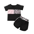 Baby Clothes for A Tire Outfits for Toddler Girls Baby Boy Outfit Leopard Print Short Sleeve Tops Leopard Shorts 2PCS Clothes Outfits Girls Large Clothes