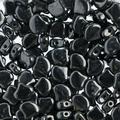 John Bead 50 Grams Czech Jet Hematite Glass Ginkgo Leaf Beads | 23980-14400