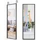 COSTWAY Over the Door Mirror, Full Length Hanging Mirrors with Adjustable Hooks, Wall Mounted Dressing Mirror for Bathroom, Bedroom and Wardrobe, 108 x 36cm (Black)