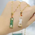 collier collier femme collier acier inoxydable femme colliers bijoux Yuzhu – collier vert blanc pour