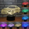 Veilleuse LED en acrylique pour enfants voiture 3D décoration de chambre d'enfant lampe de nuit