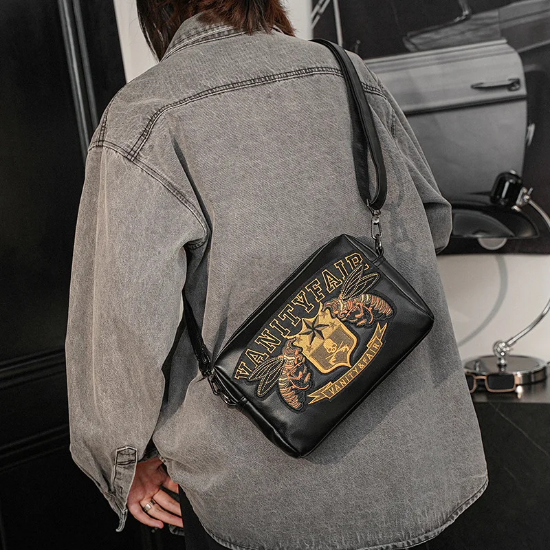 Sac à bandoulière brodé pour hommes, équation, initié, mode, pochette multifonctionnelle, sac messager, sac à main homme