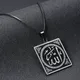 Collier avec pendentif musulman Allah pour hommes en acier inoxydable chaîne en corde de couleur