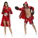 Costumes de boxeur rouge sexy pour hommes et femmes uniforme de boxe trempé carnaval fête