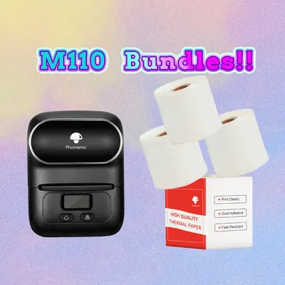 Mini imprimante thermique portable M110 impression photo étiqueteuse de poche impression sans