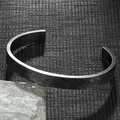 MKENDN – Bracelet Punk Vintage pour homme en acier inoxydable noir oxydé Simple cadeau de saint