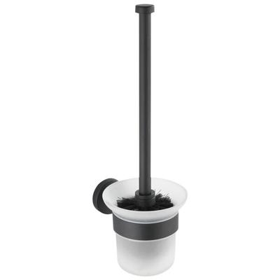 Wenko WC-Garnitur »Bosio« Edelstahl / Glas schwarz, 10x35 cm