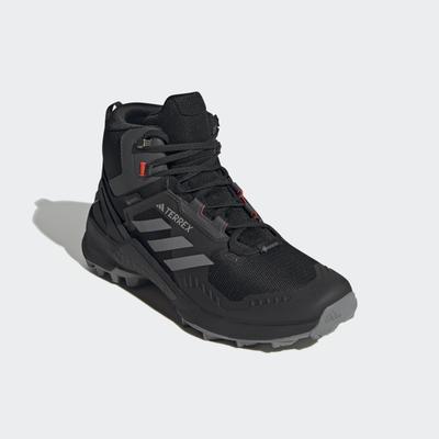 Wanderschuh ADIDAS TERREX "TERREX SWIFT R3 MID GORE-TEX", Gr. 41, schwarz (core schwarz, grau three, solar rot), Synthet