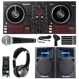 Mixtrack Pro FX 2-Deck DJ Controller Starter Pack w Speakers Microphone